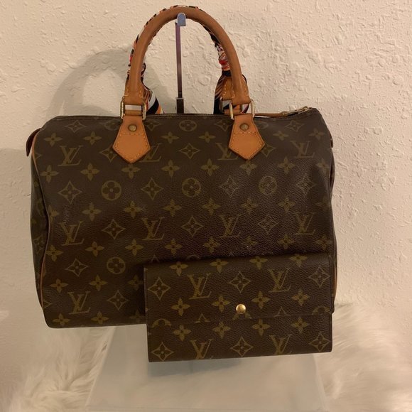 Louis Vuitton Vintage Monogram Canvas Speedy 30 & Sarah Wallet Set. - Picture 3 of 16